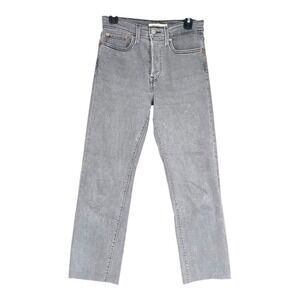 Levi's Women's 27x28 Wedgie Straight Jeans Gray Emo Grunge Street Punk